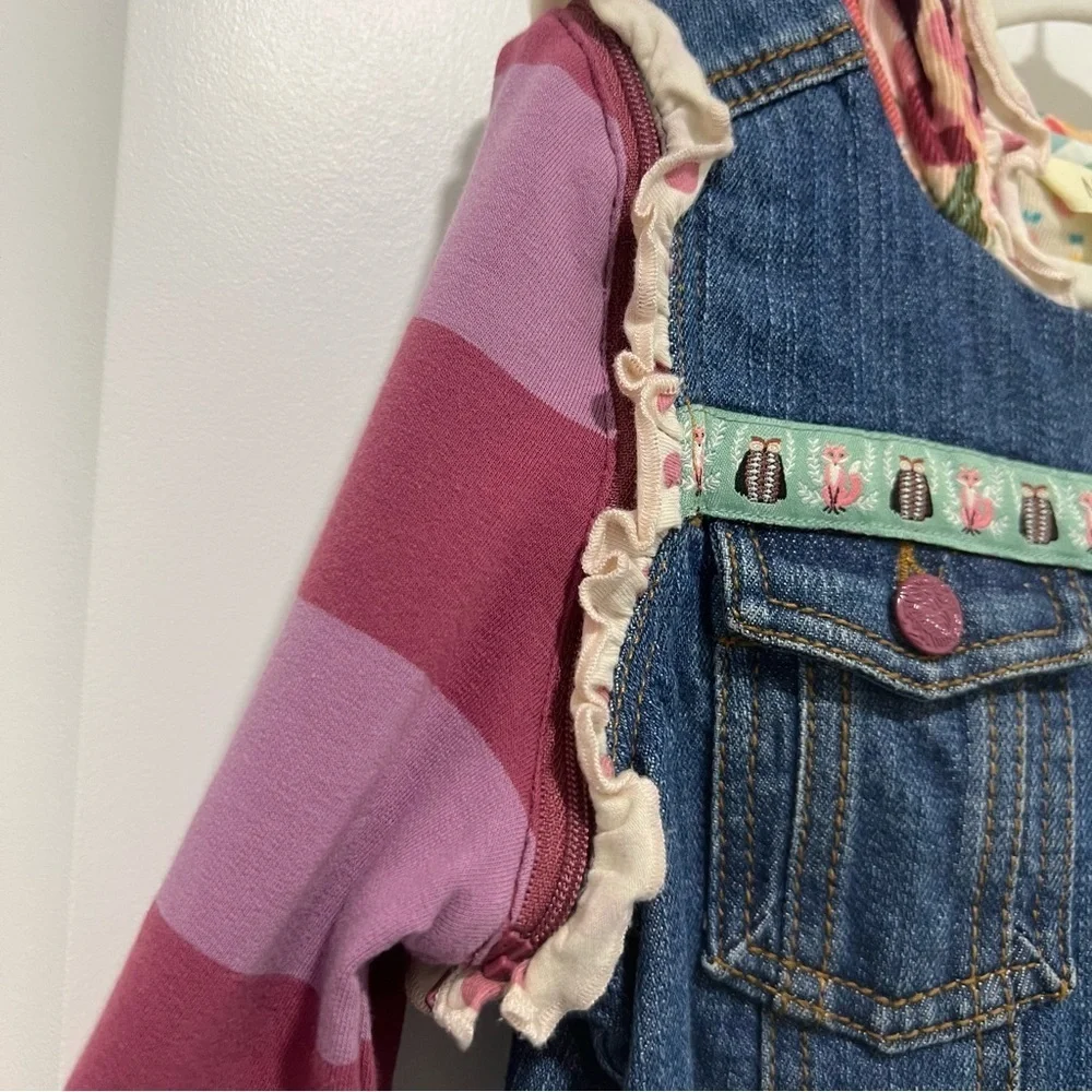 Matilda Jane Labyrinth Convertible Jean Jacket Hooded Vest Size 6